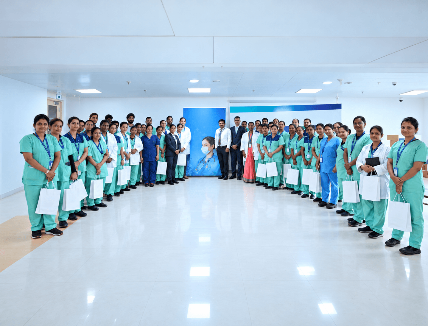 Hospital Team Portrait in a Modern Corrido