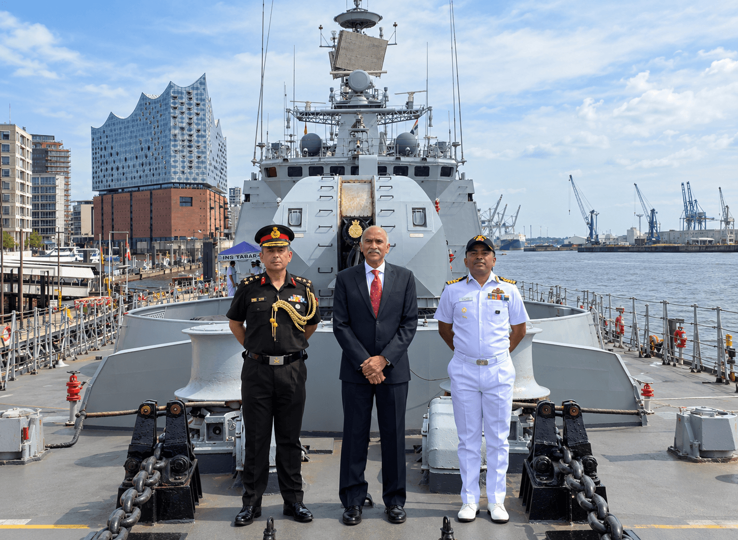 Three Officers Aboard Naval Ship