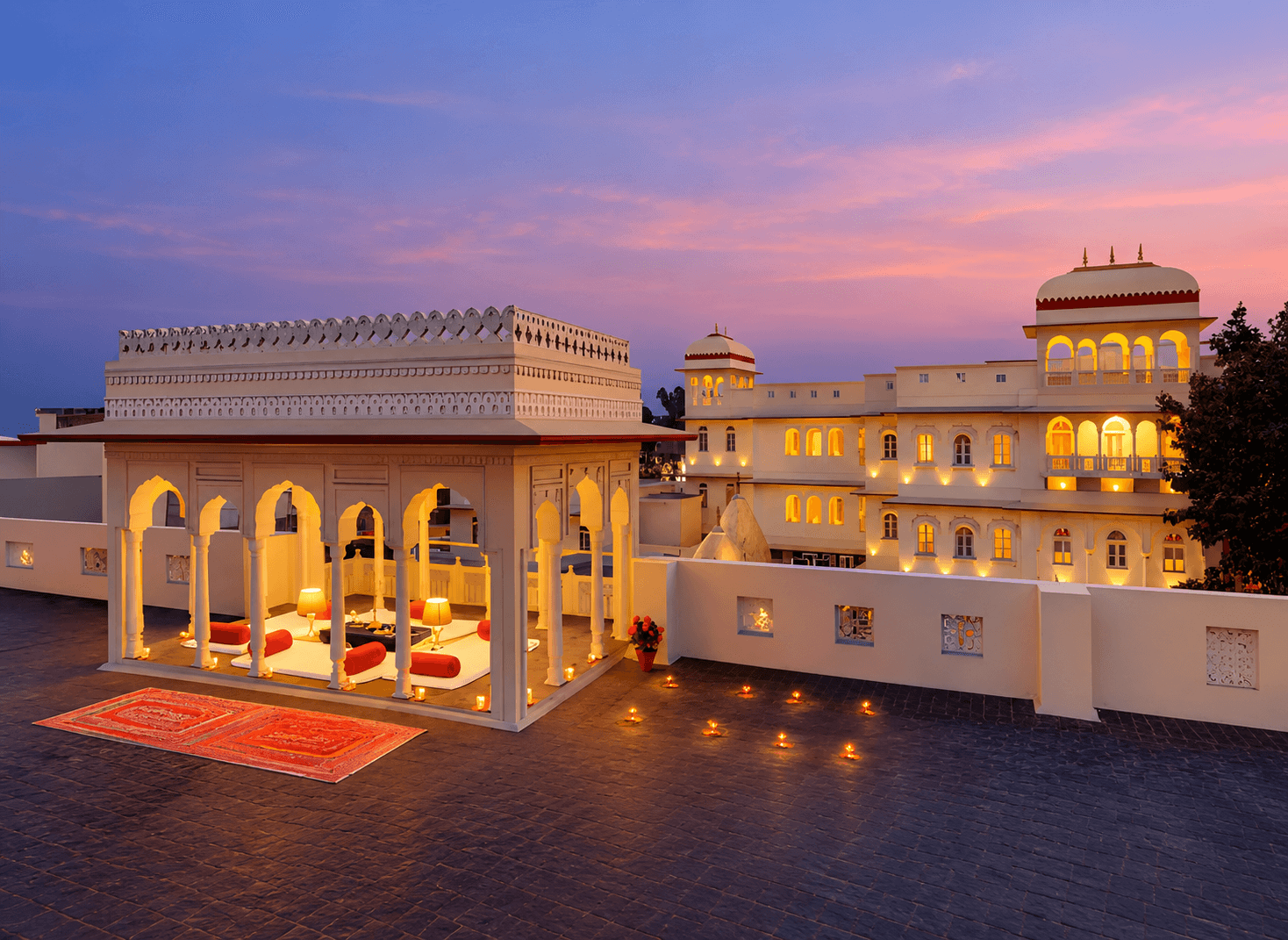 Twilight Haveli Terrace at Dusk
